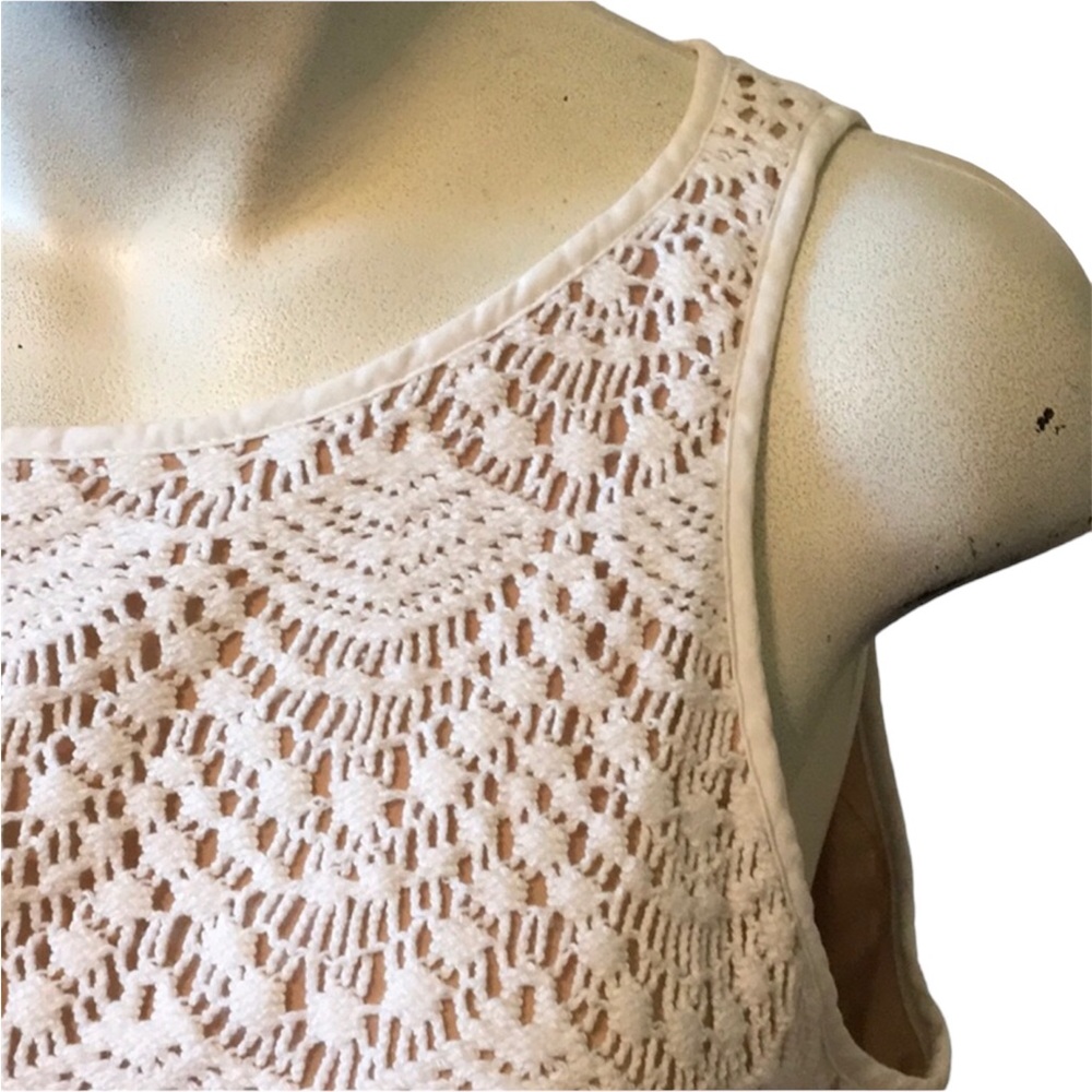 Cream Crochet Dress LOFT SZ 6 CROCHET / the current rage